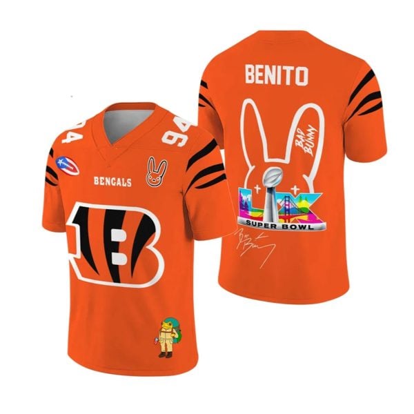 Bengals Bad Bunny Bowl LX 2025 2026 Jersey 1 2