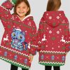 Blue Cat Ugly Christmas Hoodie Blanket 2