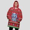 Blue Cat Ugly Christmas Hoodie Blanket 3