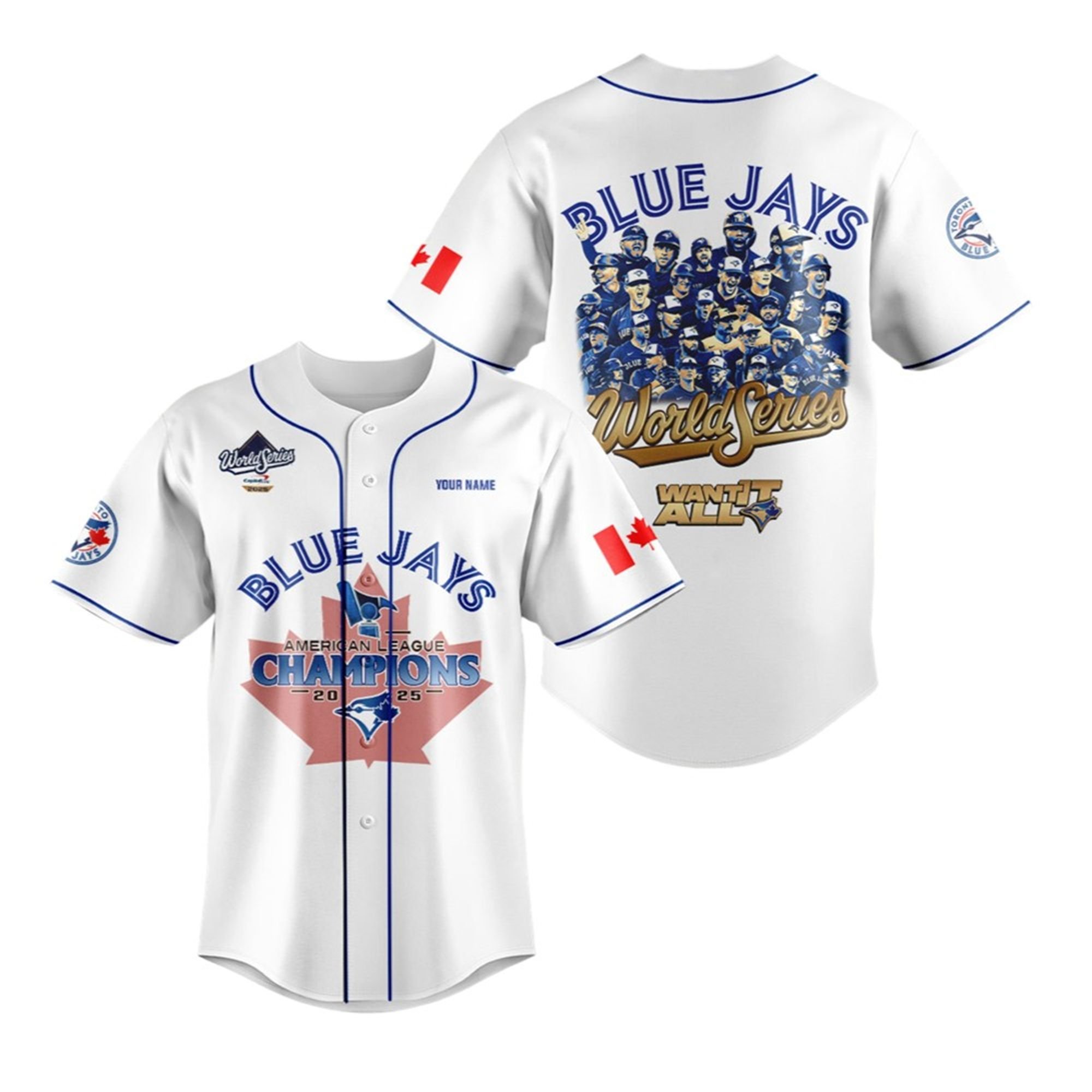 Blue Jays 2025 World Series AL Champions Jersey 2 Blue Jays 2025 World Series AL Champions Jersey 1 2