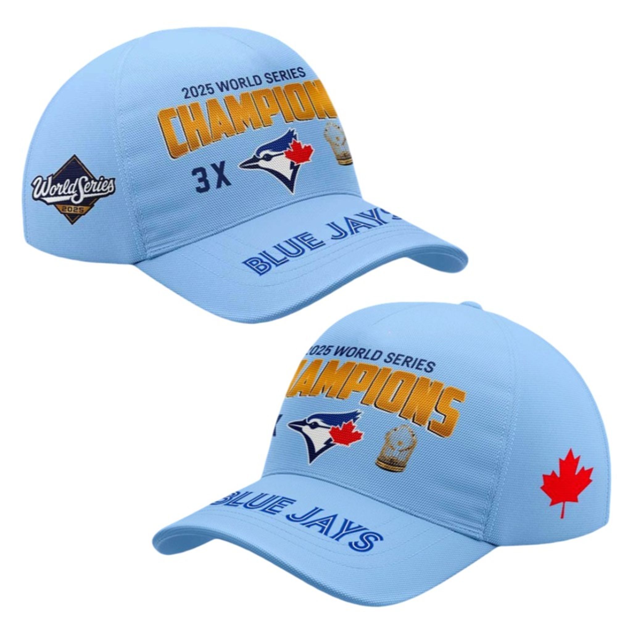 Blue Jays 3X World Series Champions 2025 Hat 2 Blue Jays 3X World Series Champions 2025 Hat 1 2