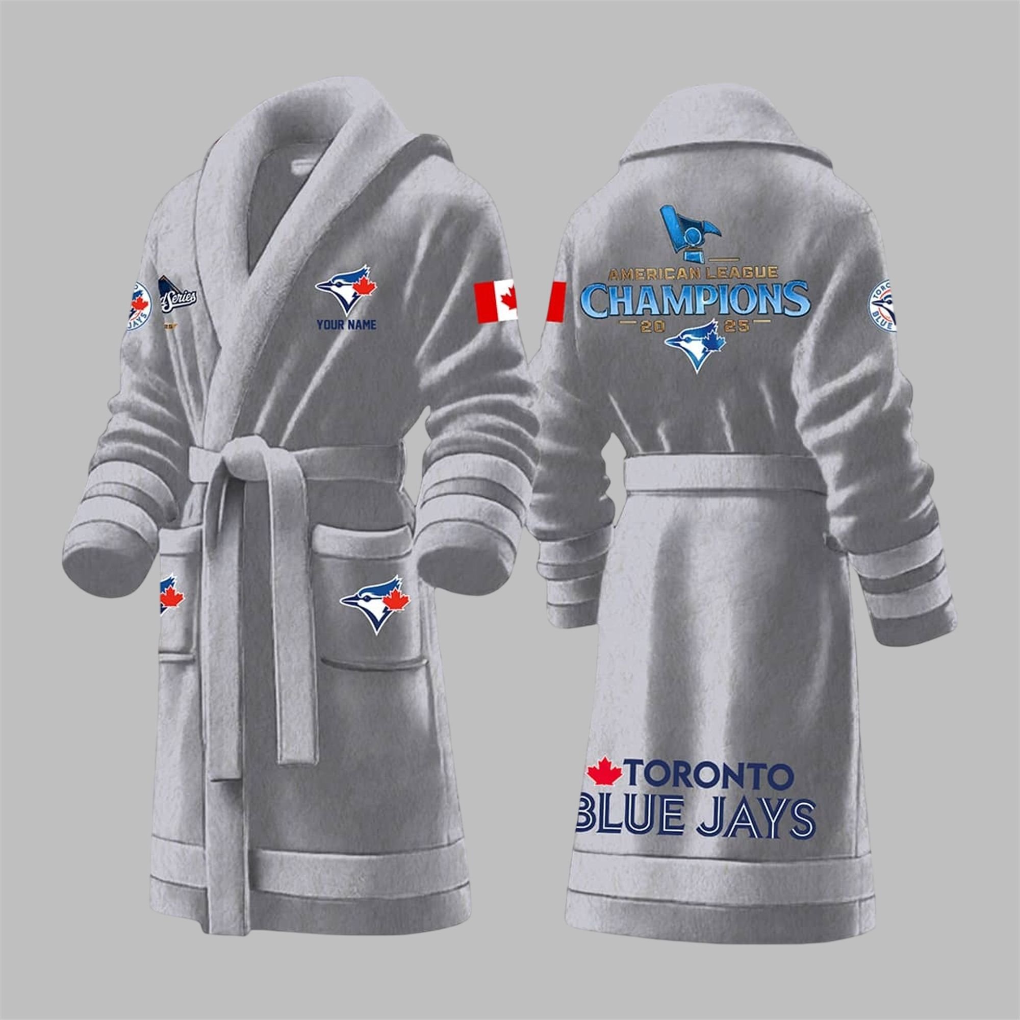 Blue Jays AL Champions World Series 2025 Bathrobe 2 Blue Jays AL Champions World Series 2025 Bathrobe 2