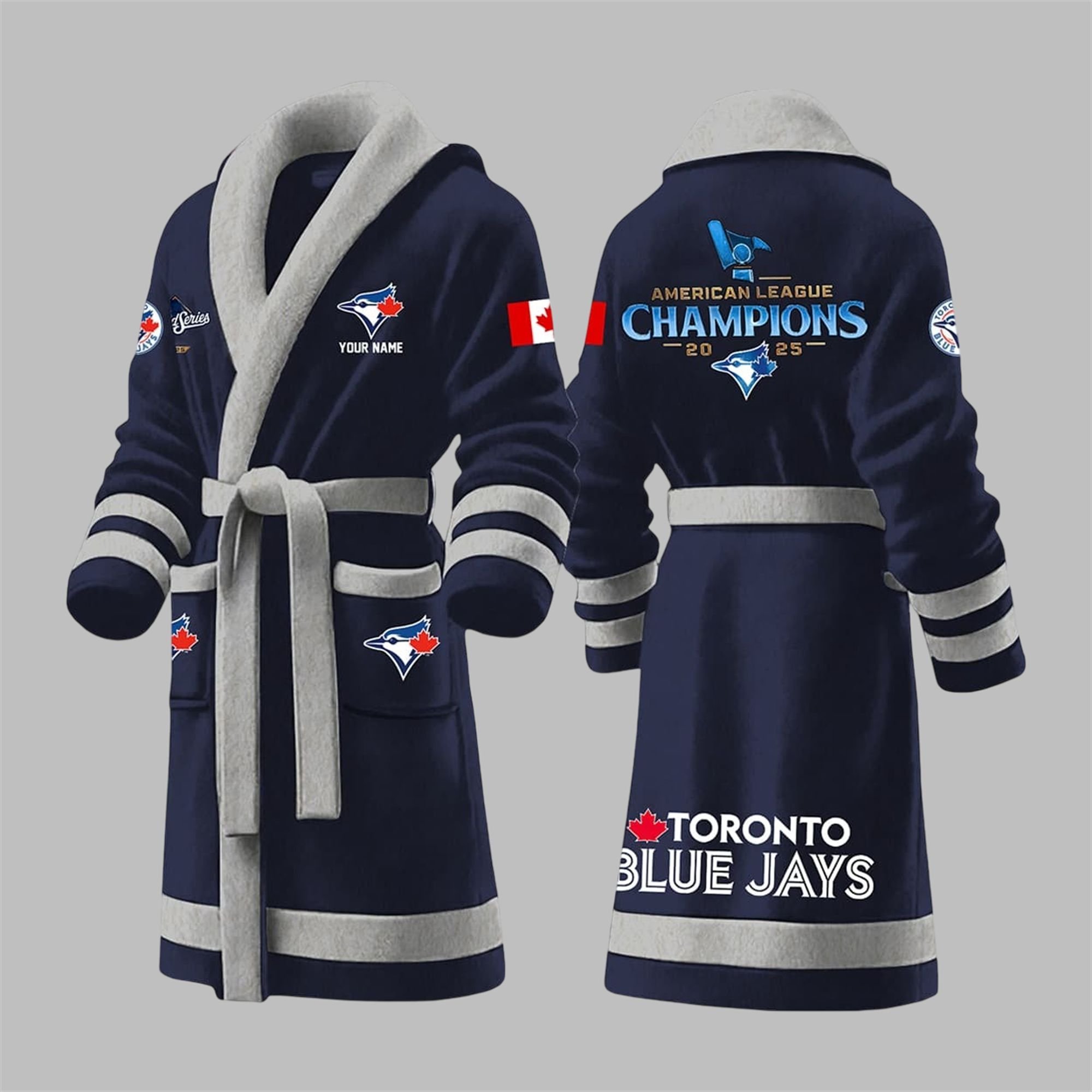 Blue Jays AL Champions World Series 2025 Bathrobe 4 Blue Jays AL Champions World Series 2025 Bathrobe 4