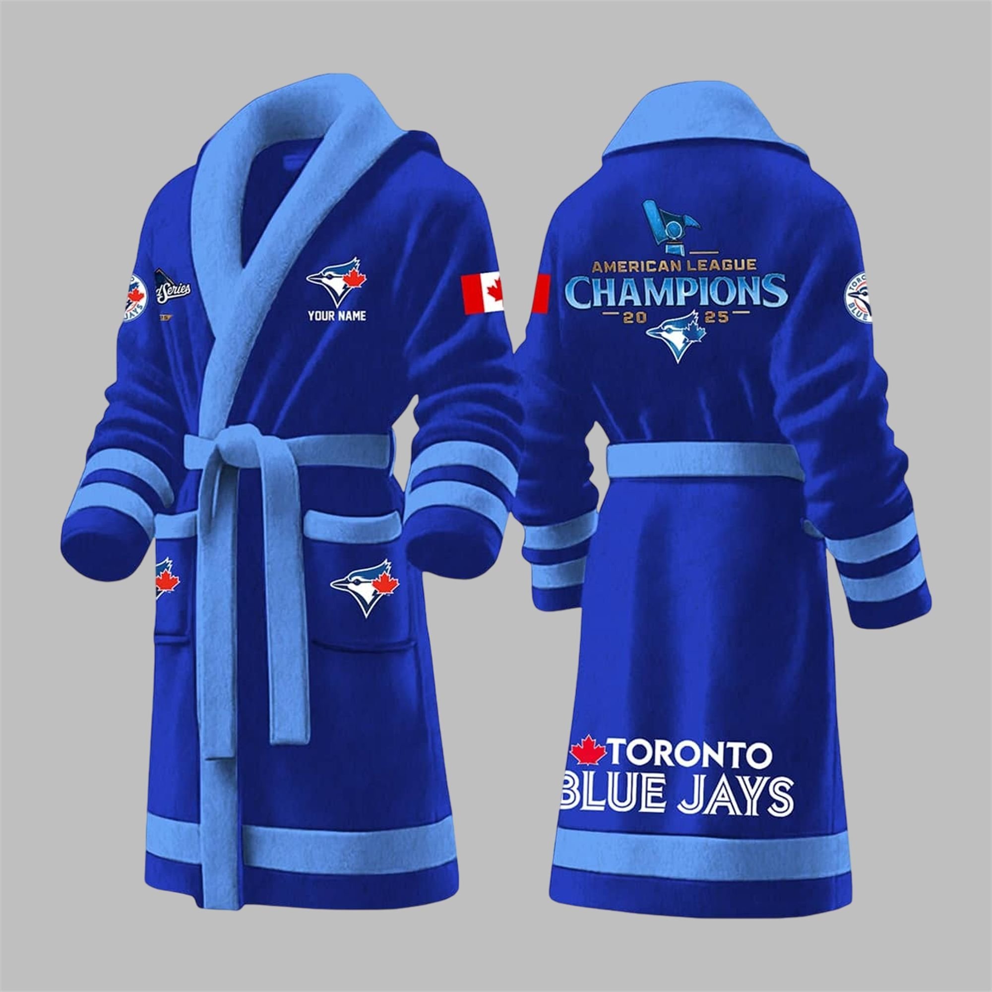 Blue Jays AL Champions World Series 2025 Bathrobe 6 Blue Jays AL Champions World Series 2025 Bathrobe 6