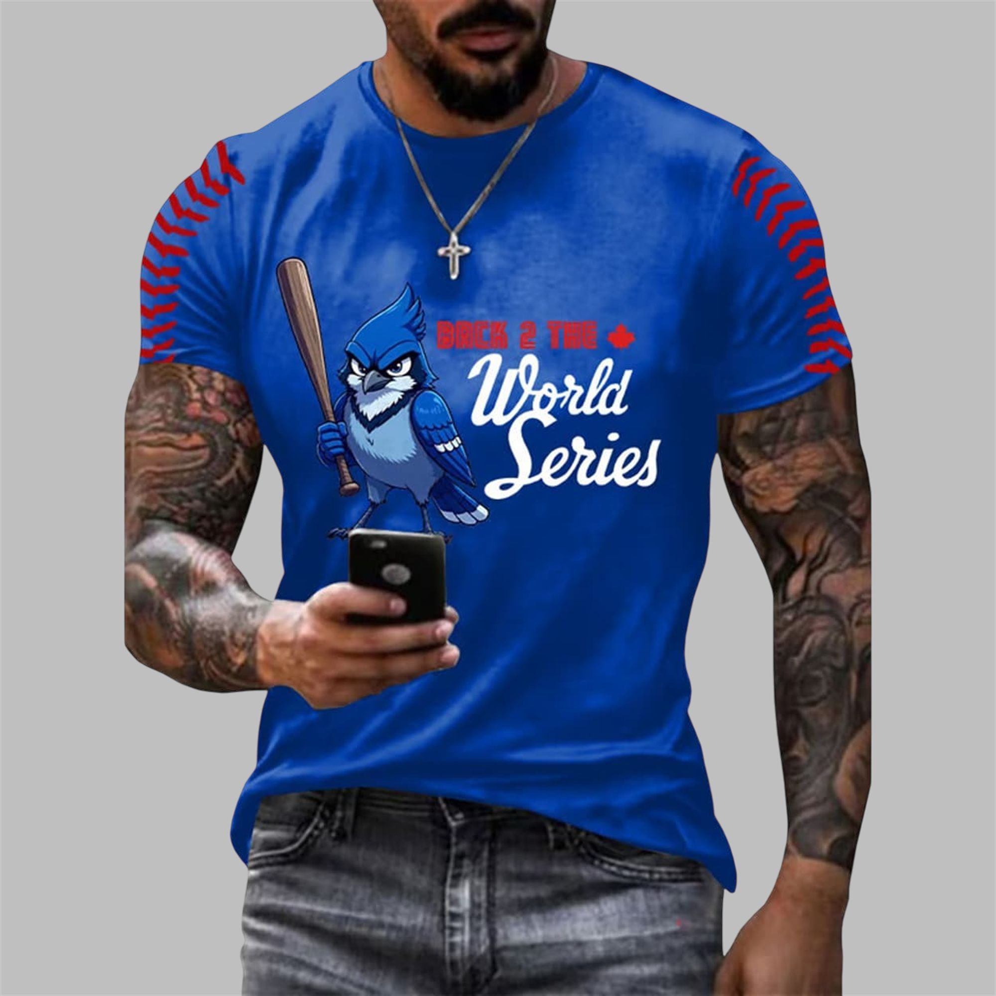 Blue Jays Baseball Back 2 The World Series 2025 Print Round Neck T-shirt Blue Jays Baseball Back 2 The World Series 2025 Print Round Neck T-shirt