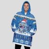 Blue Tiger Christmas Hoodie Blanket 1