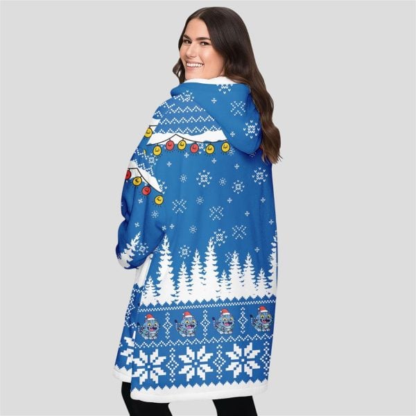 Blue Tiger Christmas Hoodie Blanket 2