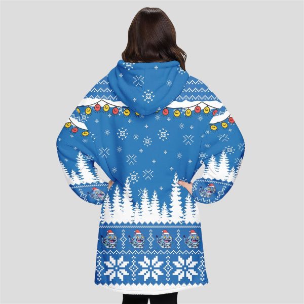 Blue Tiger Christmas Hoodie Blanket 3