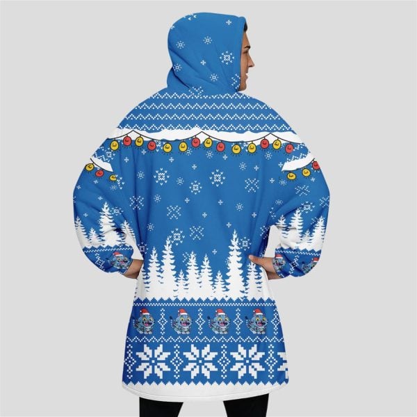 Blue Tiger Christmas Hoodie Blanket 4