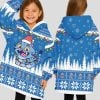 Blue Tiger Christmas Hoodie Blanket 5