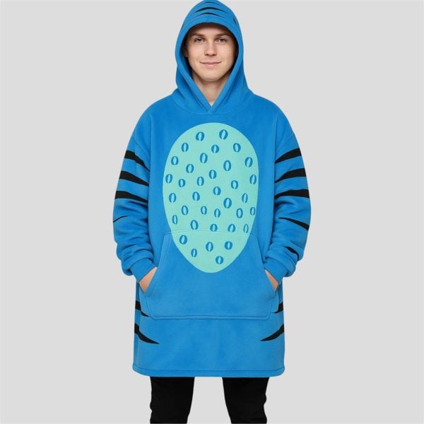 Blue Tiger Cosplay Blanket Hoodie 3