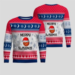 2025 Christmas Basketball Merry Swishmas Ugly Sweater 1