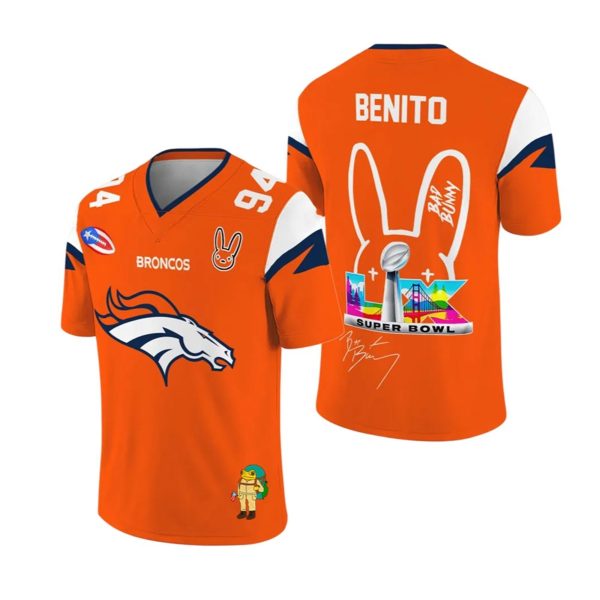 Broncos Bad Bunny Bowl LX 2025 2026 Jersey 1 2