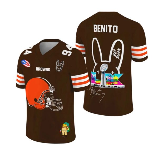 Browns Bad Bunny Bowl LX 2025 2026 Jersey 1 2