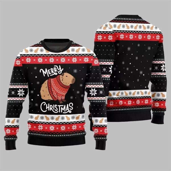 Capybara Merry Christmas Ugly Sweater 2025 Christmas 2
