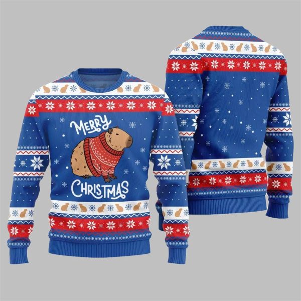 Capybara Merry Christmas Ugly Sweater 2025 Christmas 4