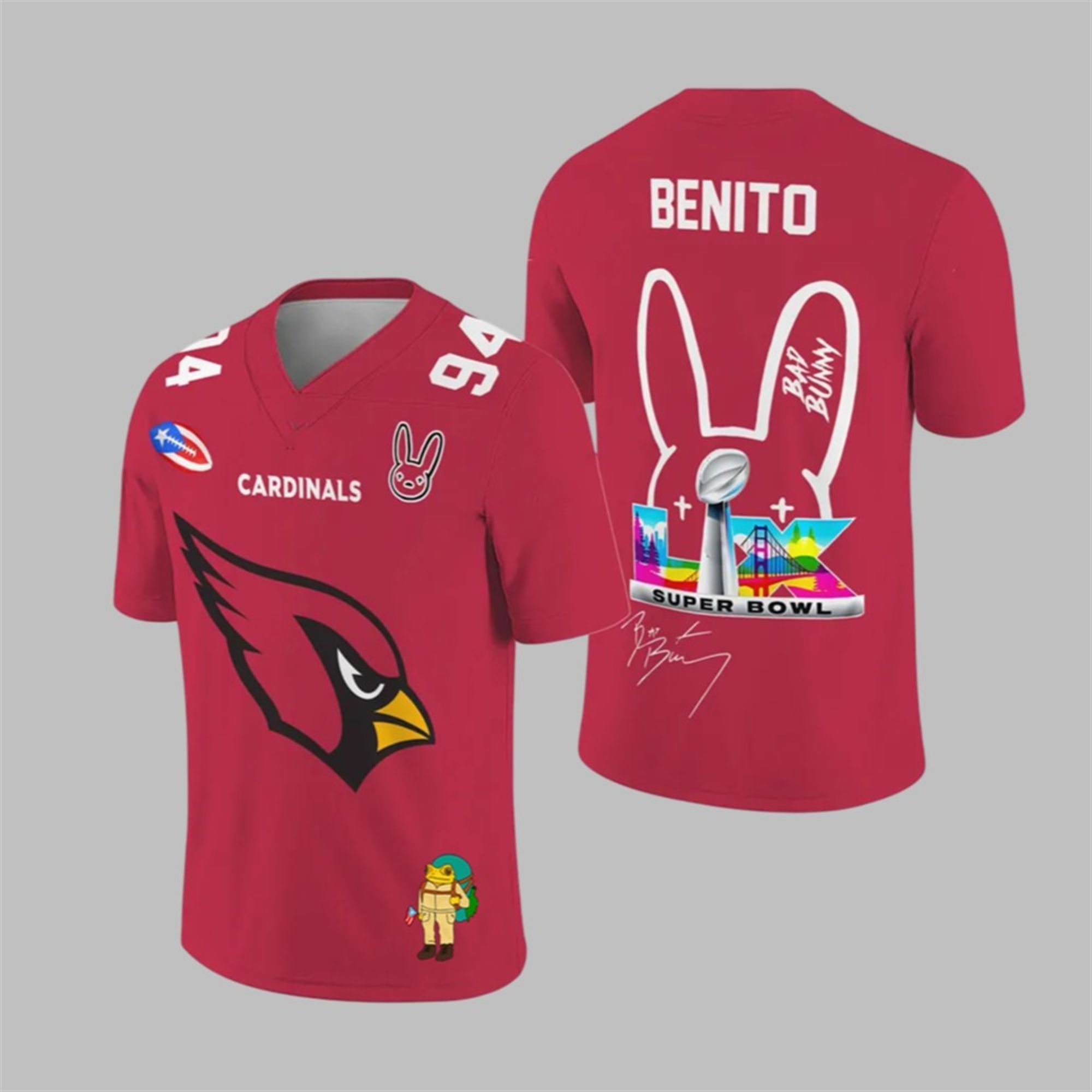 Cardinals Bad Bunny Bowl LX 2025 2026 Jersey 1 1 Cardinals Bad Bunny Bowl LX 2025 2026 Jersey 1 1