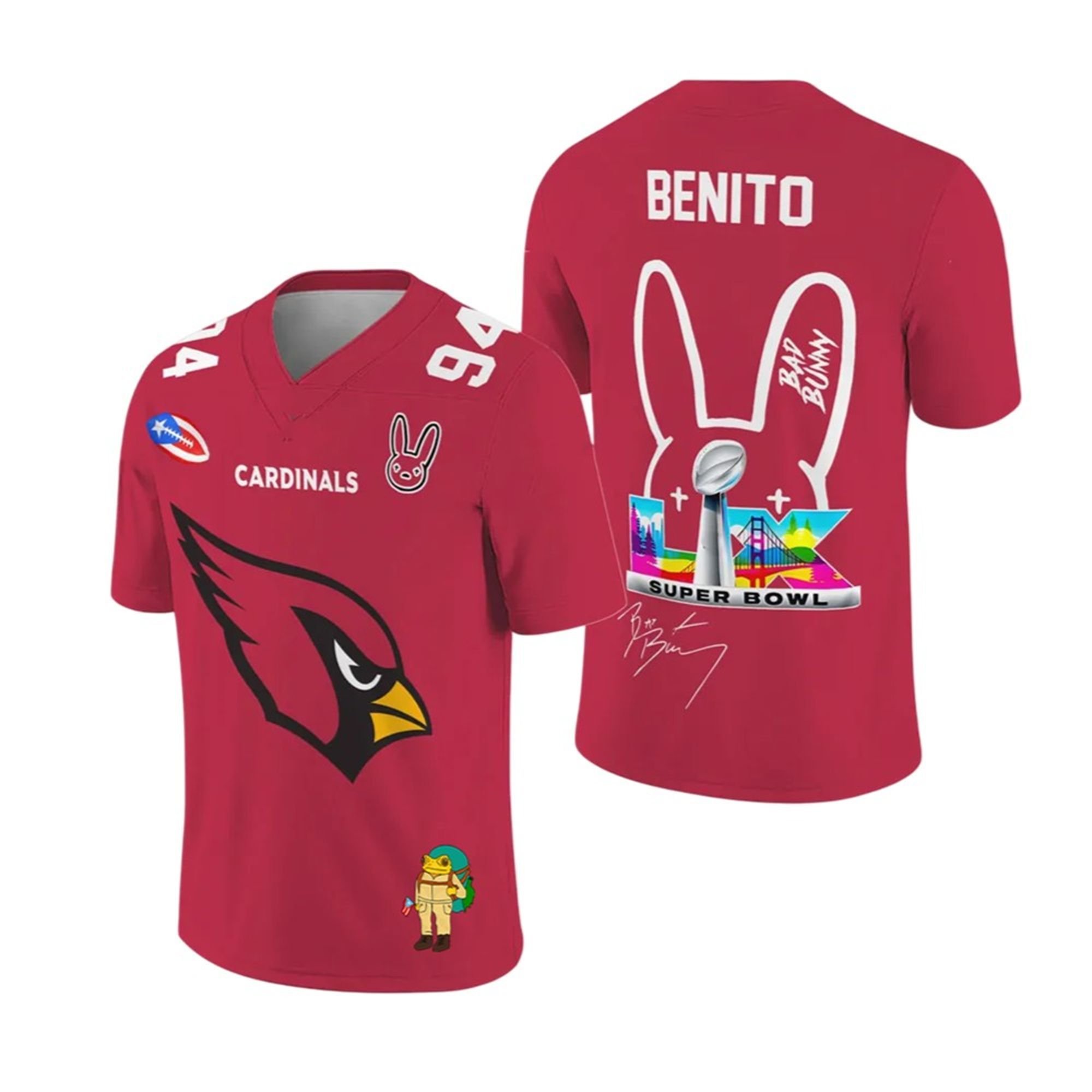 Cardinals Bad Bunny Bowl LX 2025 2026 Jersey 2 Cardinals Bad Bunny Bowl LX 2025 2026 Jersey 1 2