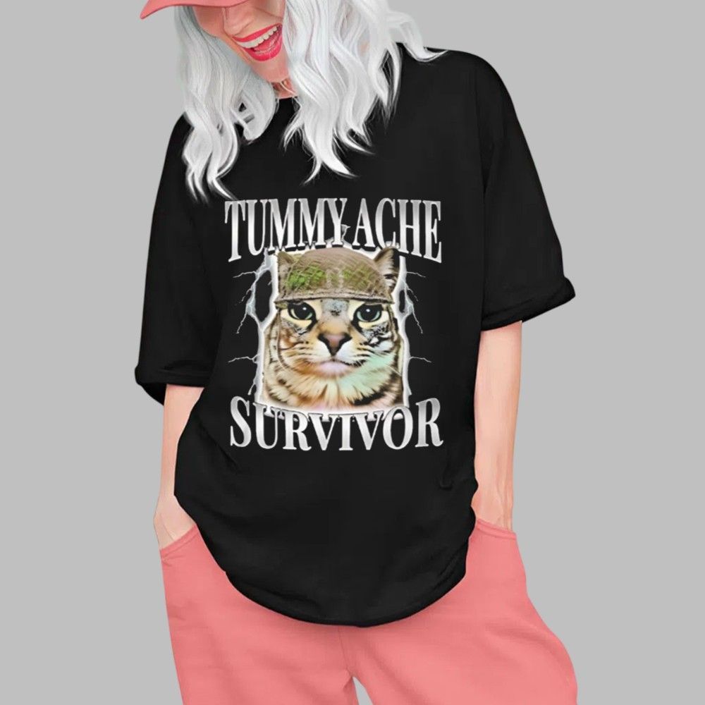 Cat Tummy Ache Survivor Shirt 0 1 Cat Tummy Ache Survivor Shirt 0 1