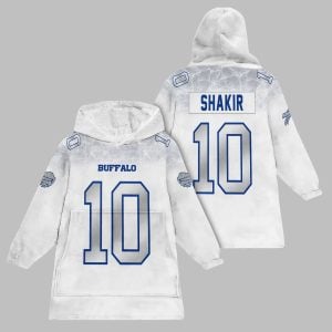 2025 Shakir 10 Buffalo Football Blanket Hoodie 1