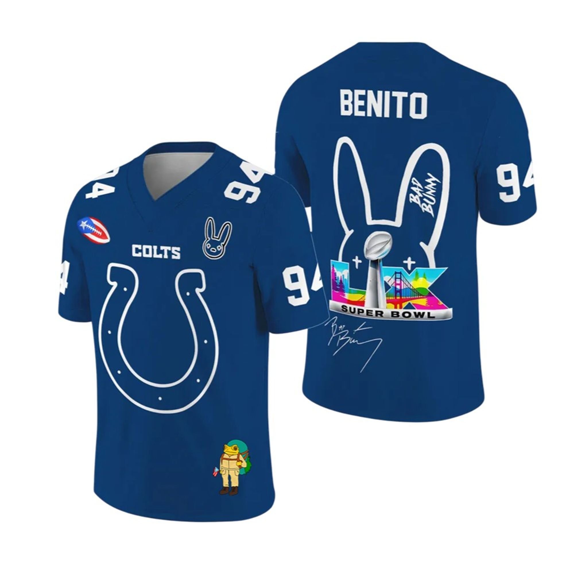 Colts Bad Bunny Bowl LX 2025 2026 Jersey 2 Colts Bad Bunny Bowl LX 2025 2026 Jersey 1 2