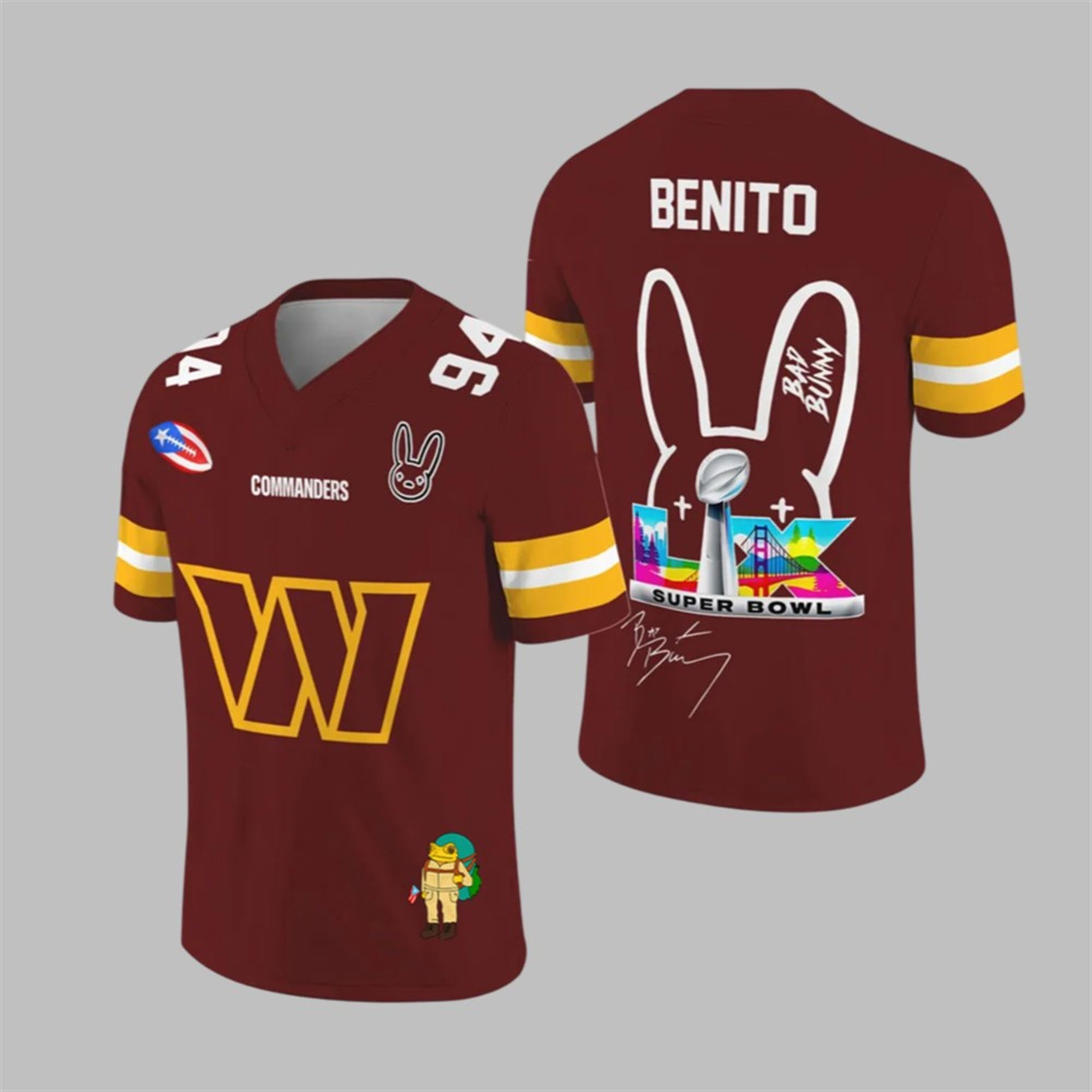 Commanders Bad Bunny Bowl LX 2025 2026 Jersey Commanders Bad Bunny Bowl LX 2025 2026 Jersey