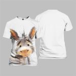 Cute Donkey Art Prints Casual Shirt