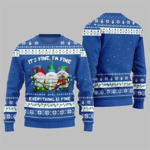 2025 Christmas Everything Is Fine Gnome Ugly Sweater 1