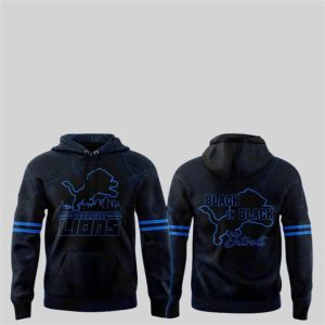 2025 Lions Black In Black Detroit Hoodie 1