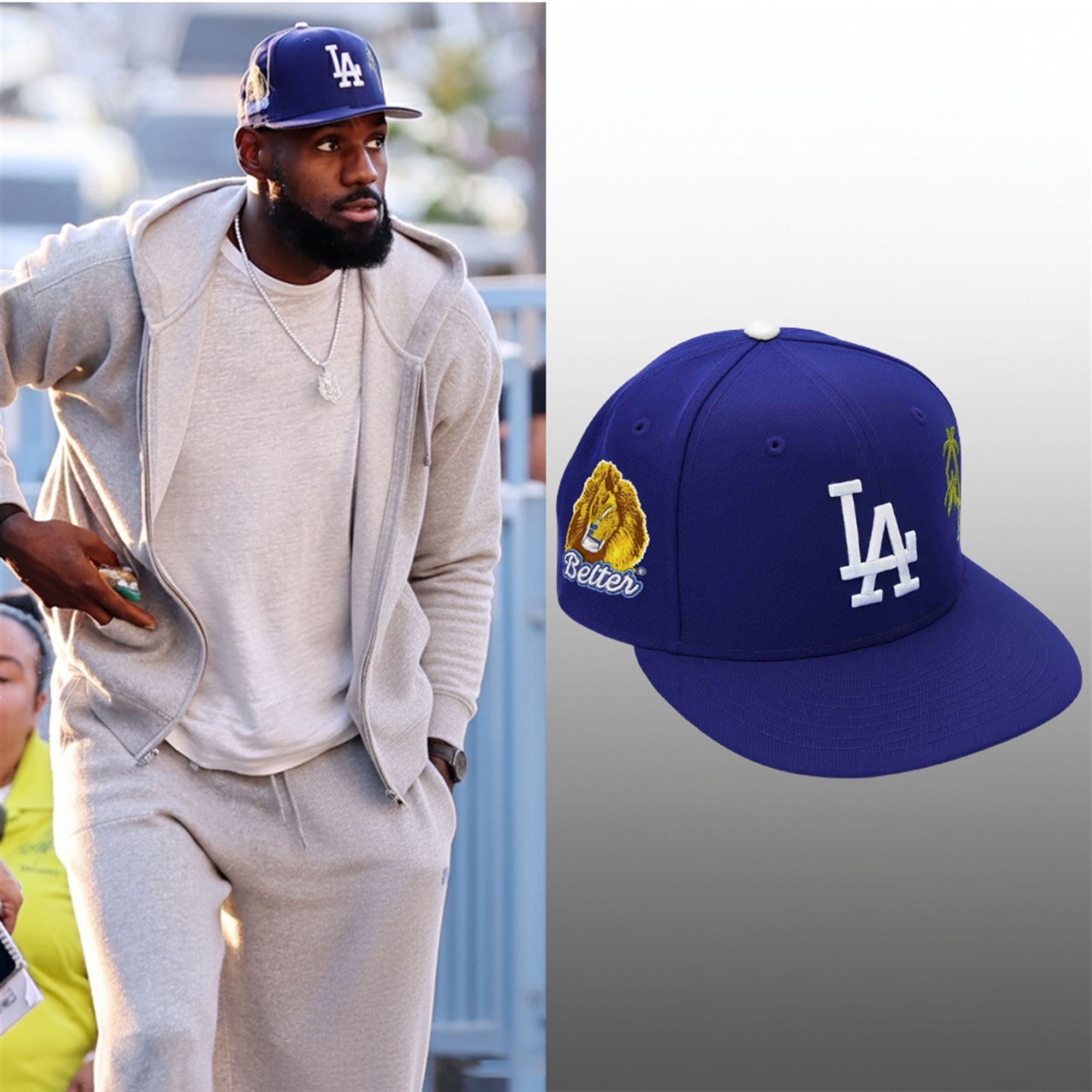 Dodgers LeBron James Lions Game 4 LA Hat 3 Dodgers LeBron James Lions Game 4 LA Hat 3