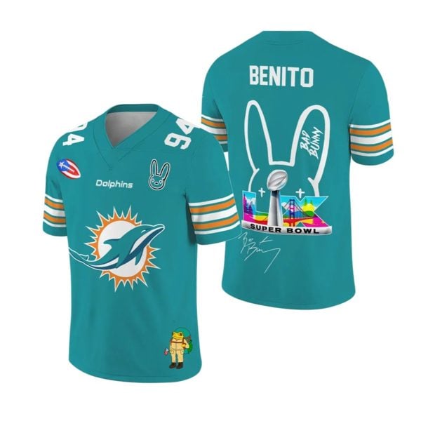 Dolphins Bad Bunny Bowl LX 2025 2026 Jersey 1 2