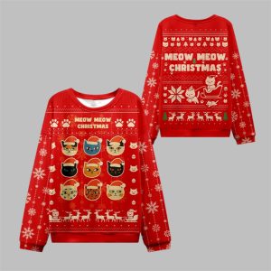 2025 Christmas Meow Meow Christmas Ugly Sweater 1 1
