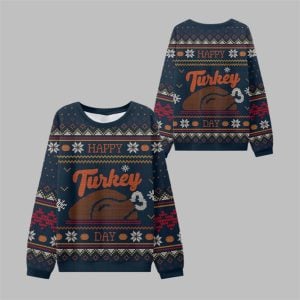 2025 Happy Turkey Day Thanksgiving Ugly Sweater 1 1