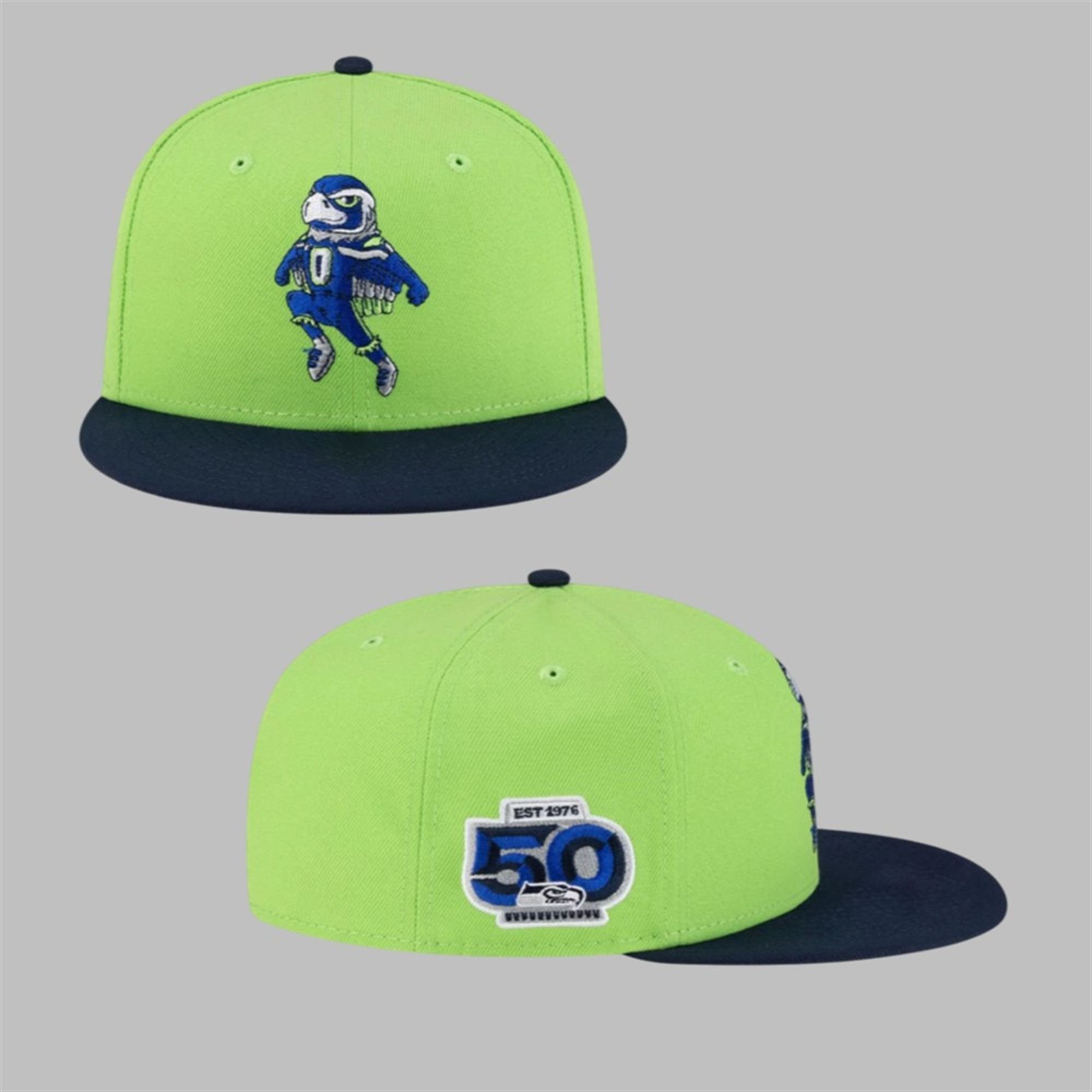 EST 1976 50Th Seahawks Mascot Hat 1 1 EST 1976 50Th Seahawks Mascot Hat 1 1