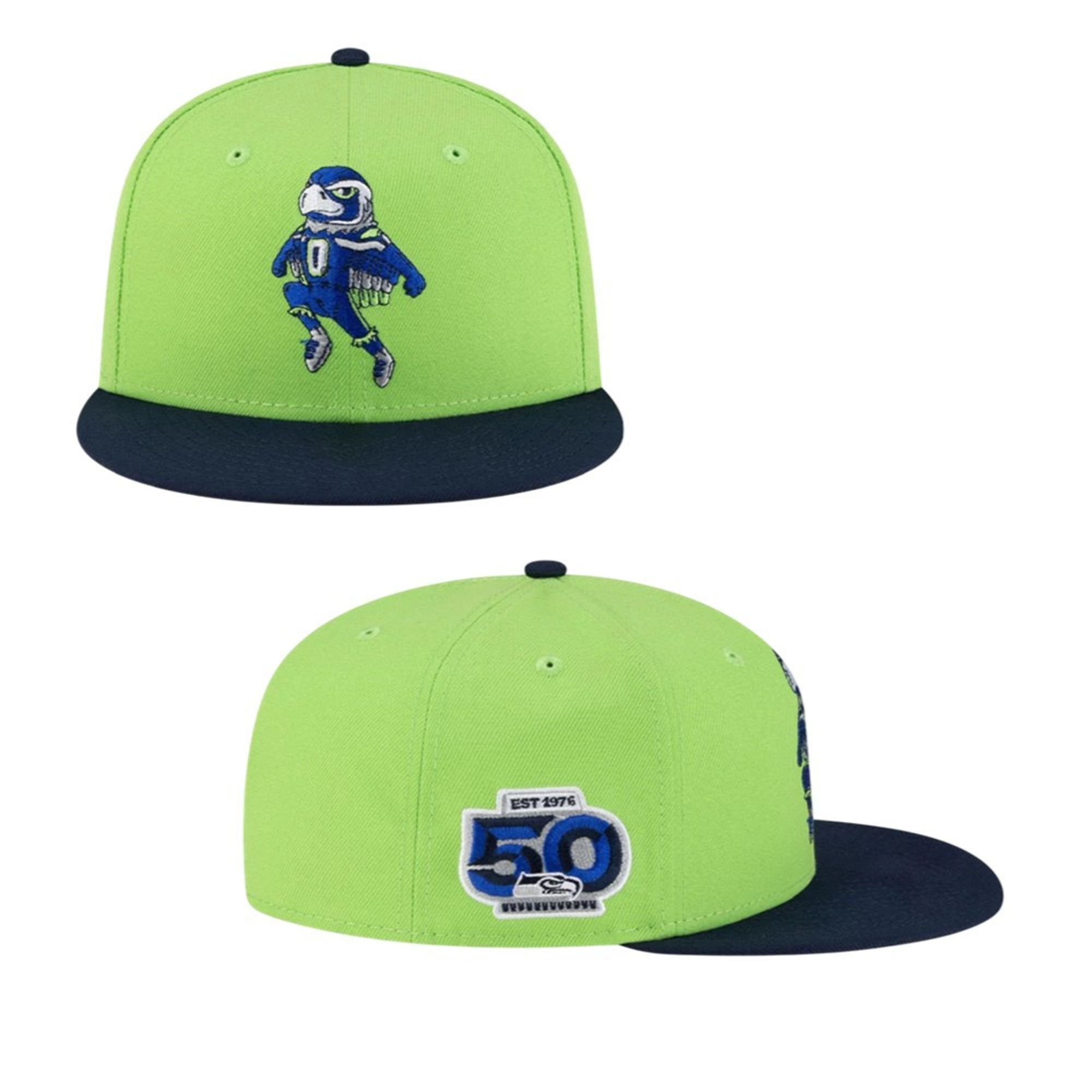EST 1976 50Th Seahawks Mascot Hat 2 EST 1976 50Th Seahawks Mascot Hat 1 2