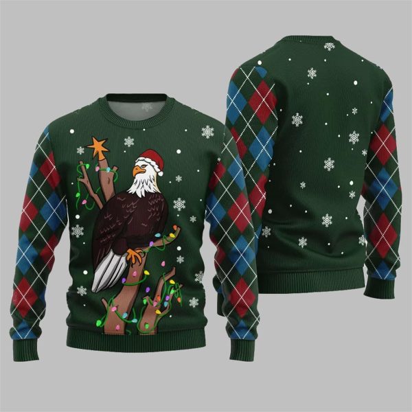 Eagle With Christmas Hat Ugly Sweater 2025 Christmas 5