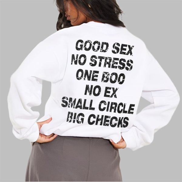 Good Sex No Stress One Boo No Ex Small Cirle Big Checks Shirt 3