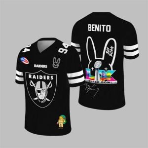 Raiders Bad Bunny Bowl LX 2025 2026 Jersey 1 1