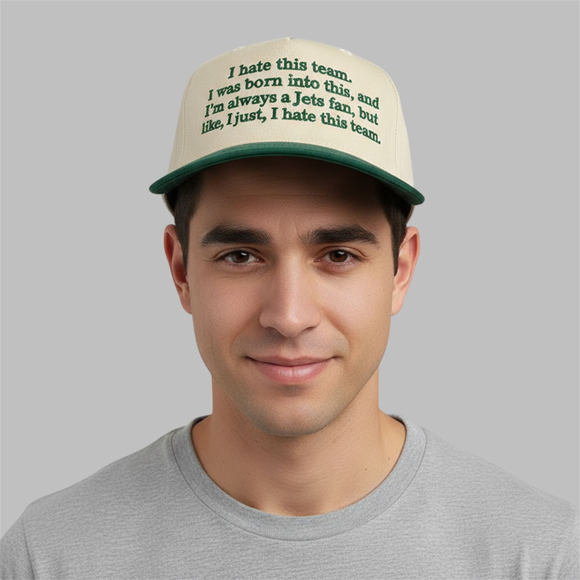 I Hate This Team I Was Born Into This And I'm Always A Jets Fan Hat I Hate This Team I Was Born Into This And I'm Always A Jets Fan Hat