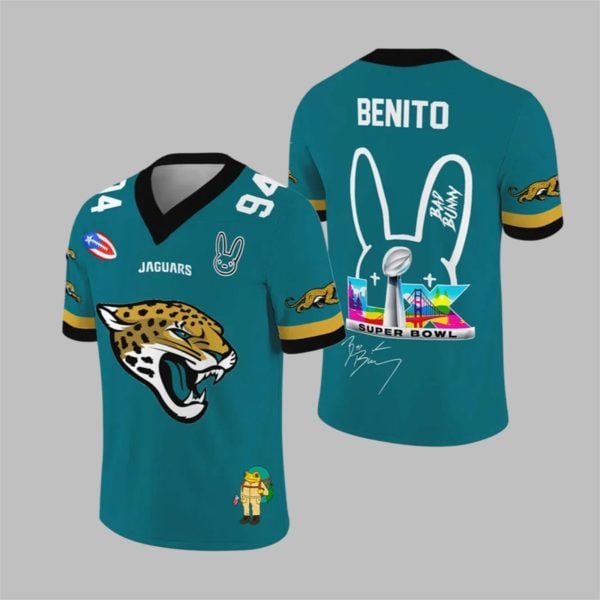 Jaguars Bad Bunny Bowl LX 2025 2026 Jersey 1 1