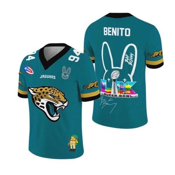 Jaguars Bad Bunny Bowl LX 2025 2026 Jersey 1 2