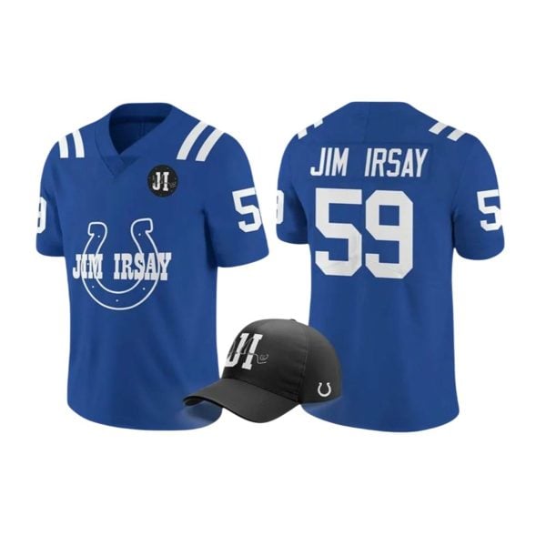 Jim Irsay Colts Blue Heart Football Jersey 1 2