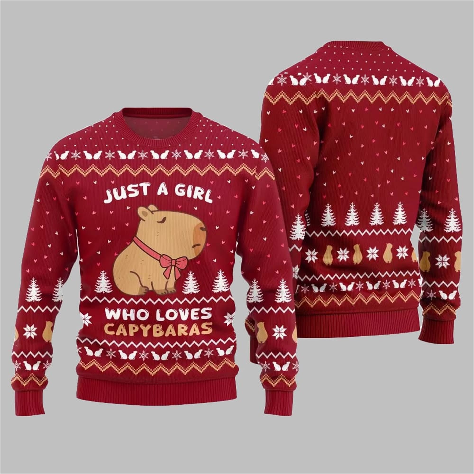 Just A Girl Capy Ugly Christmas Sweater 2025 Christmas 3 Just A Girl Capy Ugly Christmas Sweater 2025 Christmas 3