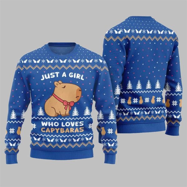 Just A Girl Capy Ugly Christmas Sweater 2025 Christmas 5