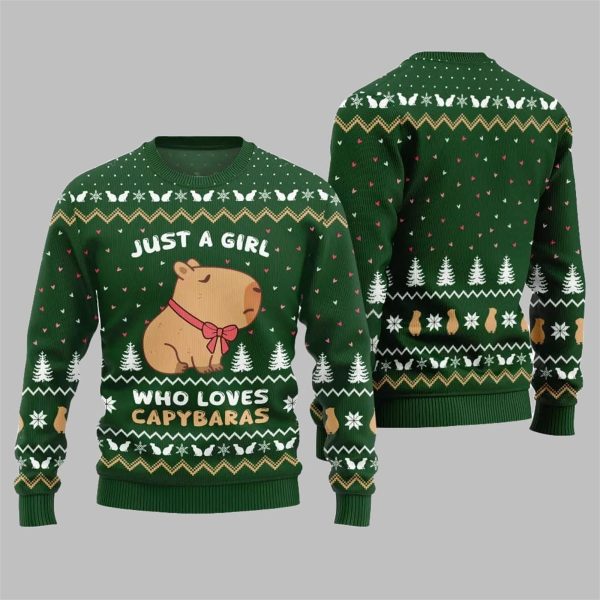 Just A Girl Capy Ugly Christmas Sweater 2025 Christmas 6