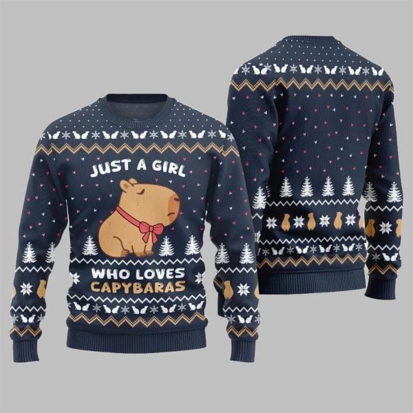 Just A Girl Capy Ugly Christmas Sweater 2025 Christmas 7