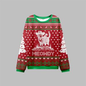 2025 Christmas Cowboy Cat Meowdy Ugly Sweater 1 1