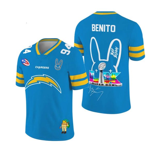 LA Chargers Bad Bunny Bowl LX 2025 2026 Jersey 1 2