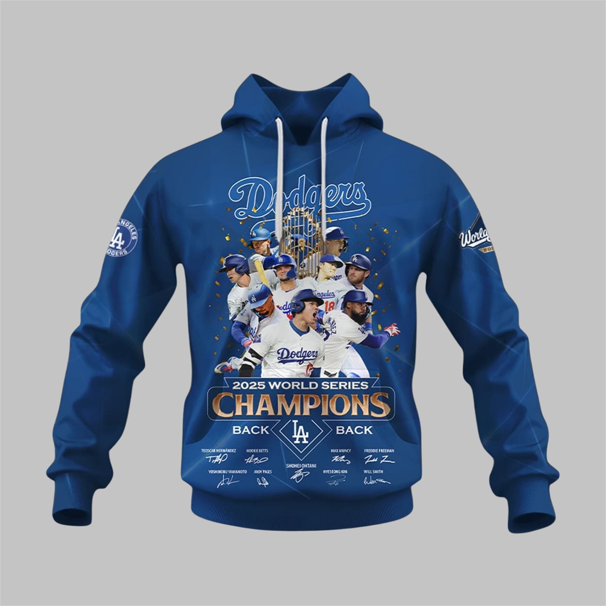 LA Dodgers 2025 World Series Champions Back 2 Back Hoodie 3 LA Dodgers 2025 World Series Champions Back 2 Back Hoodie 3
