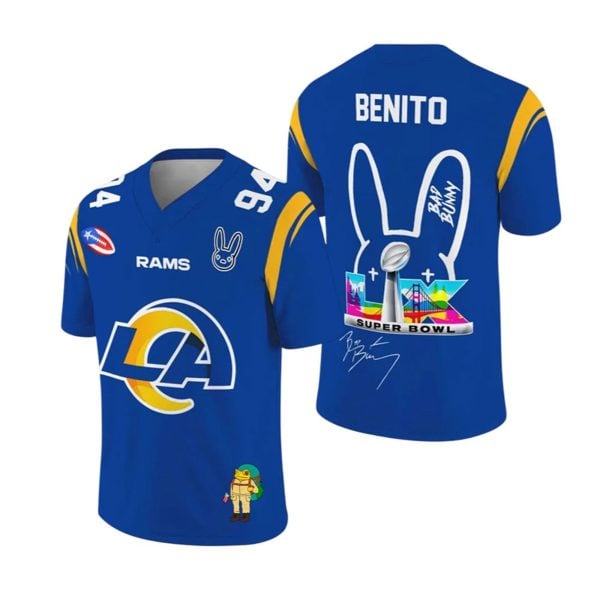 LA Rams Bad Bunny Bowl LX 2025 2026 Jersey 1 2